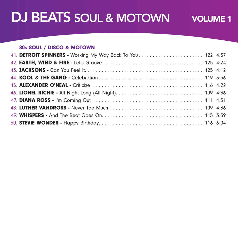 Mastermix DJ Beats Collection Soul And Motown